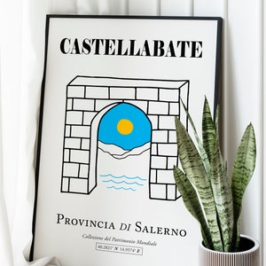 Castellabate Welcome to the South, Salerno, Campania, Italy Boho Sunrise Over Mountains And Stone Arch Wall Decor Print Poster image 5