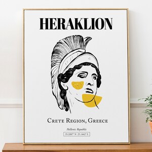 Heraklion, Crete Region, Greece, Abstract Aesthetic, Wall Décor, Travel Print Poster, Birthday Gift