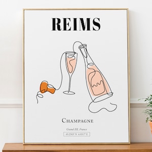 Reims (Grand Est, France), Champagne, Wall Art Travel Print Poster