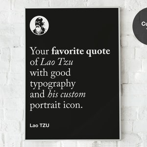Benutzerdefiniertes Lao Tzu Motivierender Spruch Wanddekoration Poster, Inspirierende Zitate, Büro und Wohndekor, Geschenkidee