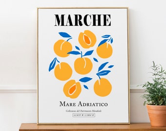 Marche, Italy, Italia Centrale (Mare Adriatico) Aesthetic Peaches Wall Art Decor Print Poster