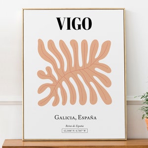 Vigo, Galicien, Spanien, Abstrakte Ästhetik, Wand Dekor Druck Poster, Geburtstagsgeschenk