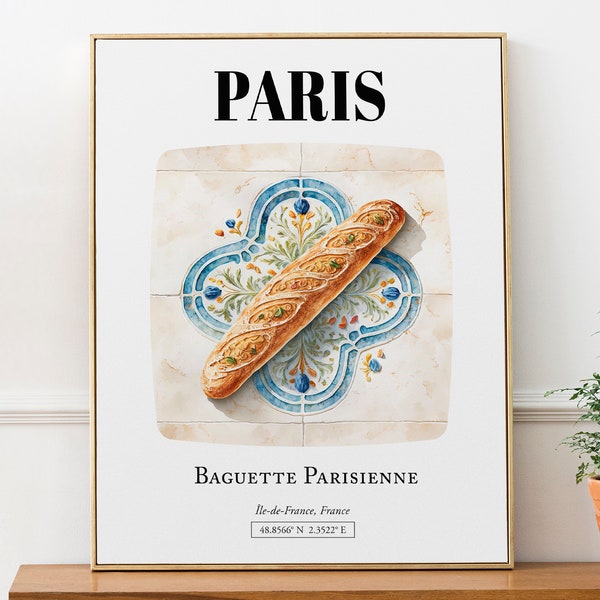 Parijs (Île-de-France, Frankrijk), Stokbrood, Wall Art Travel Print Poster