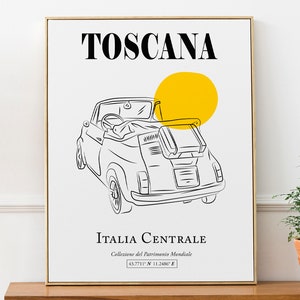 Toscana, Italy, Tuscany (Italia Centrale) Line Art Wall Decor Print Poster