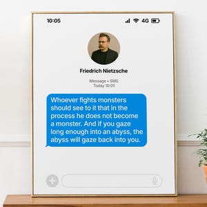 Friedrich Nietzsche Quote &#39;Whoever fights monsters should see to it that in the process he does not become a monster.&#39;, Stoic Quotes
