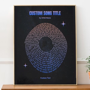 Benutzerdefinierter Songtext, Songtext am Sternenhimmel, personalisierte Schallplatte, Rap-Poster, Mitbewohner Geschenk - Sternenhimmel Hintergrund