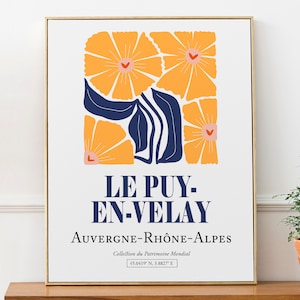 Le Puy-en-Velay Auvergne-Rhône-Alpes France Yellow Flowers, Boho Abstract Aesthetic Wall Art Print Poster, Living Room Décor