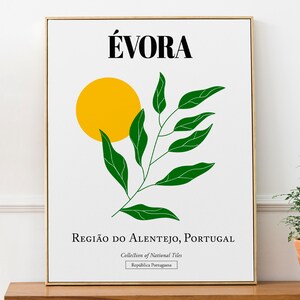 Évora, Região do Alentejo, Portogallo, Estetica astratta, Poster con stampa artistica da parete, Regalo per gli amanti dei viaggi