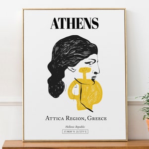 Athen, Attica Region, Griechenland, Abstrakte Ästhetik, Wandkunst, Travel Print Poster, Geburtstagsgeschenk