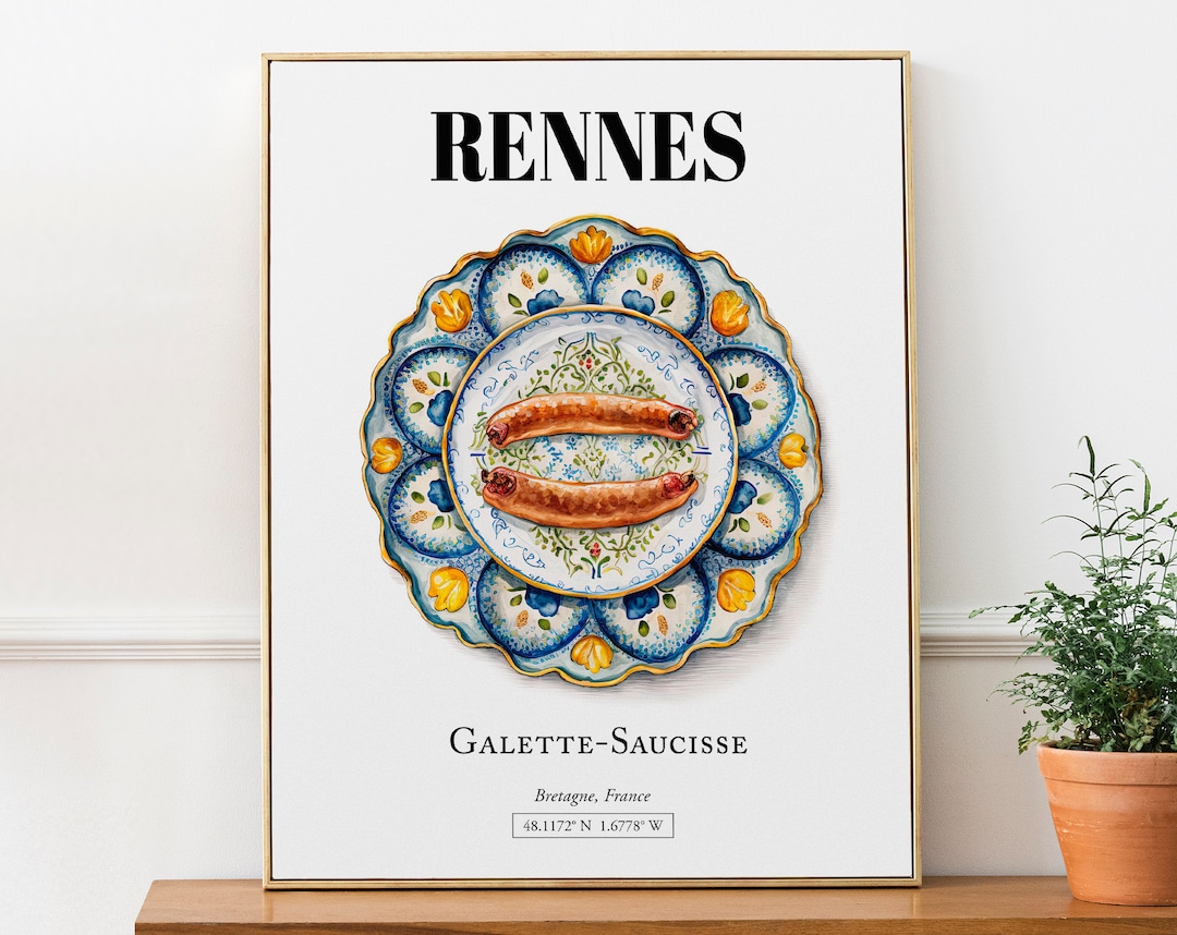 レンヌ (ブルターニュ、フランス)、ガレット ソース、ウォールアート トラベル プリント ポスター - Etsy 日本