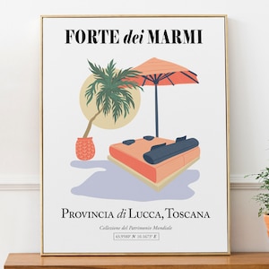 Forte dei Marmi, Italia, Mar Tirreno (Mar Tirreno) Luxury Beach Wall Decor Print Poster