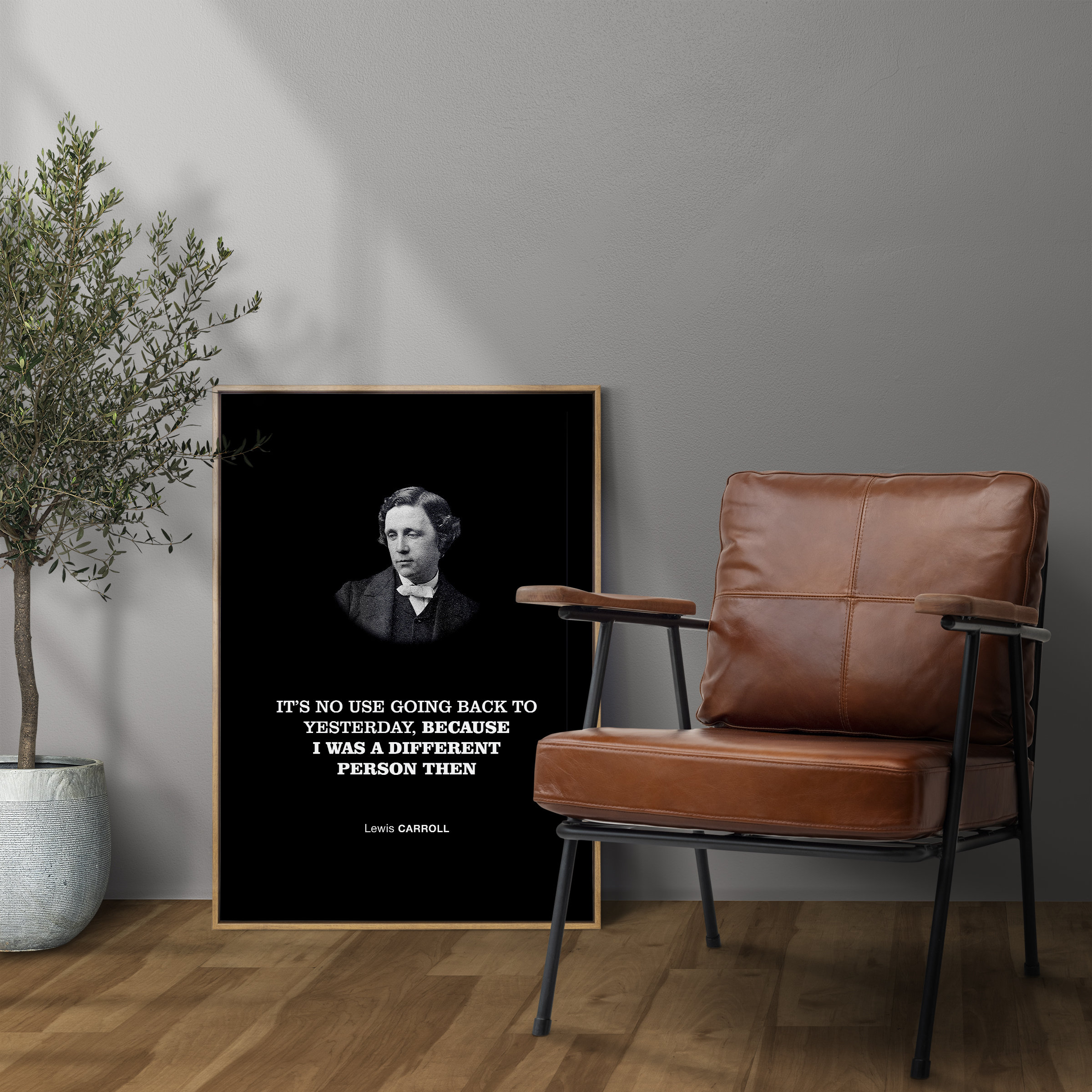 Lewis Carroll Literary Poster 'it’s No Use Going Back to