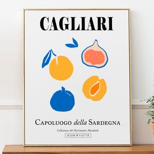 Cagliari, Italia, Sardegna Poster astratto di stampa della decorazione della parete della pesca della pesca