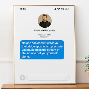 Friedrich Nietzsche Philosophical Quote &#39;No one can construct for you the bridge…&#39;, Philosophy, Speaker Gift