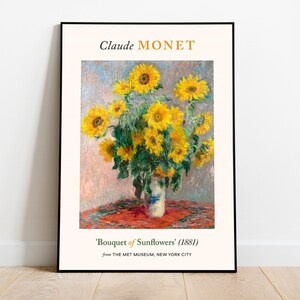 招金銀財宝符 BRYAN LEEひまわりの花束 印象派風 アート作品 クロード・モネ — ひまわりの花束 (1881) 印象派ポスター (高級紙