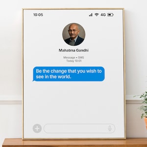 Inspirujący cytat Mahatmy Gandhiego „Bądź zmianą, którą chcesz zobaczyć na świecie”. Nastawienie na rozwój, Darowizna od darczyńcy