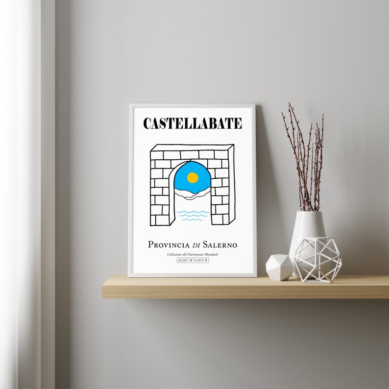Castellabate Welcome to the South, Salerno, Campania, Italy Boho Sunrise Over Mountains And Stone Arch Wall Decor Print Poster image 3