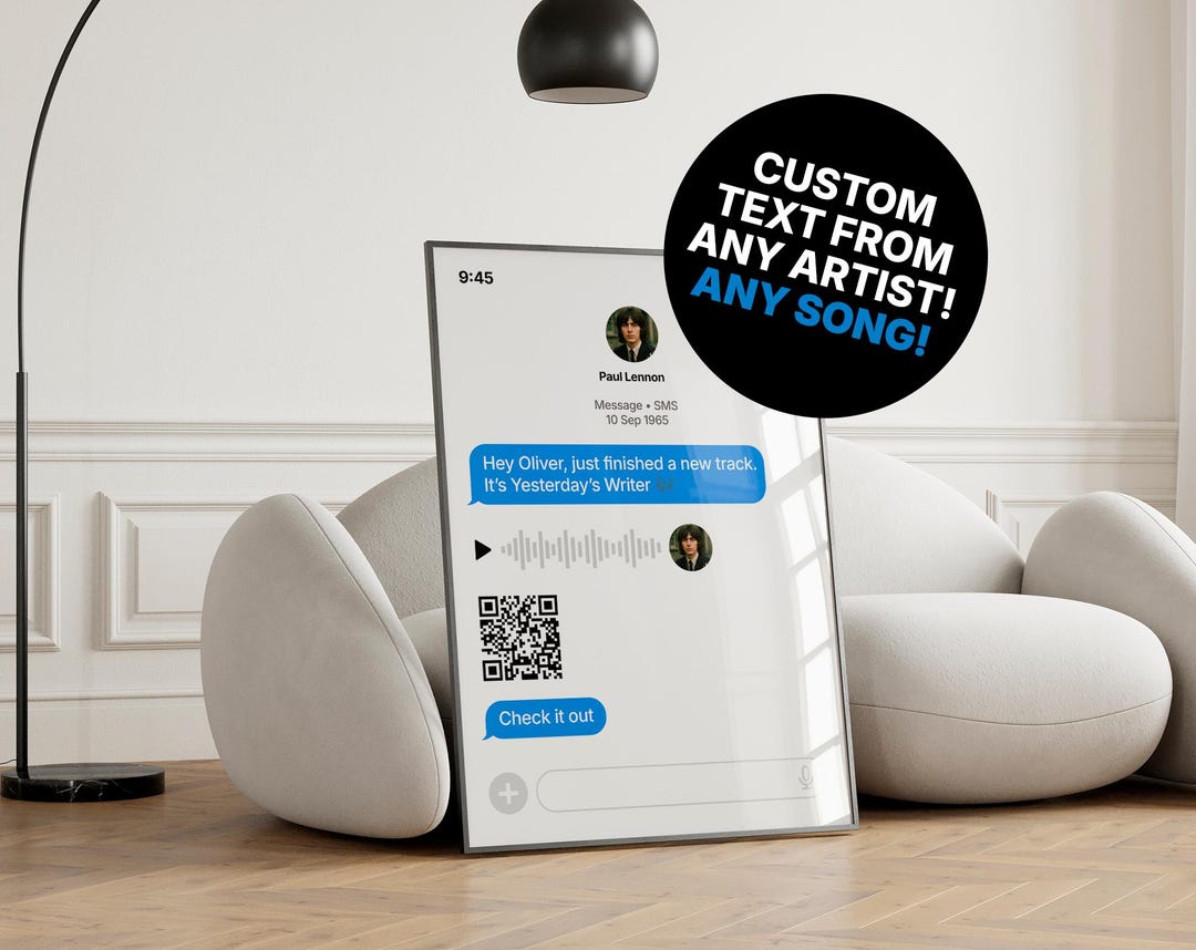 Retro Custom Song Poster – Personalized Artist Message With QR Code ...