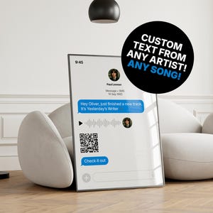 Póster de canción retro personalizado: mensaje de artista personalizado con código QR, impresión de rock clásico, arte mural musical vintage para él o ella.