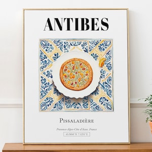Antibes (Provence-Alpes-Côte D&#39;Azur, France), Pissaladière, Wall Art Travel Print Poster