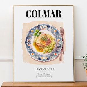 Colmar (Grand Est, France), Choucroute, Wall Art Travel Print Poster