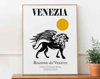 Venezia, Italy, San Marco (Grand Canal) Venice Lion Wall Art Decor Print Poster