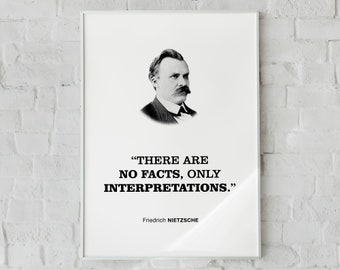 Friedrich Nietzsche Quotation Wall Decor Print Poster 'There are no facts, only interpretations.', Judge and Lawyer Gift, Office Decor