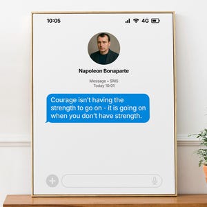 Citaat van Napoleon Bonaparte &#39;Moed is niet de kracht hebben om door te gaan, maar doorgaan als je geen kracht hebt.&#39;, Growth Mindset