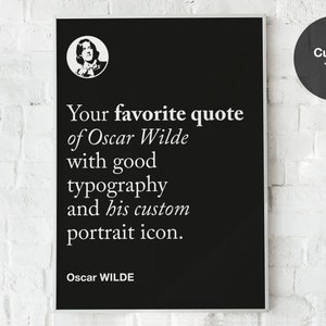 Custom Oscar Wilde Motivational Quote Wall Decor Print Poster, Inspirational Quotes, Office and Home Decor, Gift Idea