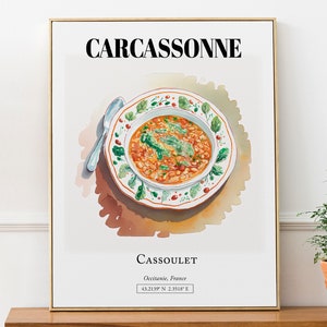Carcassonne (Occitanie, Francia), Cassoulet, Wall Art Travel Print Póster