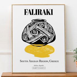 Faliraki, Südliche Ägäis, Griechenland, Abstrakte Ästhetik, Wanddeko, Reisedruck Poster, Geburtstagsgeschenk