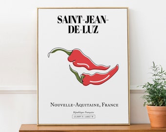 Saint-Jean-de-Luz (Nouvelle-Aquitaine, France), Poivrons, Wall Art Travel Print Poster