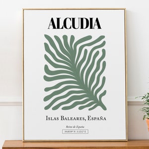 Alcudia, Balearic Islands (Islas Baleares), Spain, Palm Tree Abstract Aesthetic, Wall Decor Print Poster, Birthday Gift