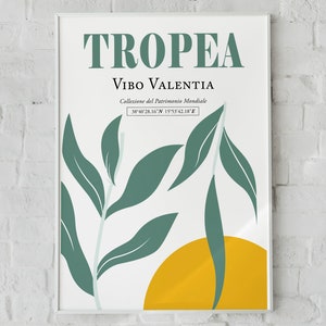 Tropea Calabria Italy Abstract Yellow Fruit And Green Leaves Boho Wall Decor Art Print Poster