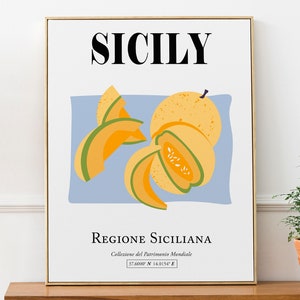 Sicily (Sitilia), Southern Italy Aesthetic Sicilian Melons Wall Decor Print Poster