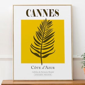 Póster decorativo de pared con hojas de palmera (Palma de Oro) en Cannes, Riviera Francesa, Francia