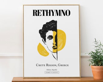 Rethymno, Crete Region, Greece, Abstract Aesthetic, Wall Décor, Travel Print Poster, Birthday Gift