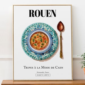 ルーアン (ノルマンディー、フランス)、Tripes À La Mode De Caen、ウォールアート トラベル プリント ポスター