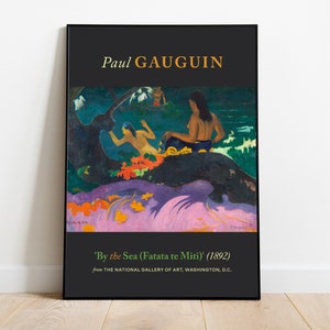 Paul Gauguin — By the Sea (Fatata te Miti) 1892 — Impressionism Art Poster (premium paper) — Gift Idea / Wall Art / Print / Vintage