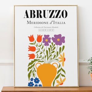 Abruzzo, Italy, Mare Adriatico Aesthetic Flowers Bouquet Wall Art Decor Print Poster