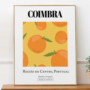 Coimbra, Região do Centro, Portugal, Orange Aesthetic, Wall Decor Print Poster, Birthday Gift