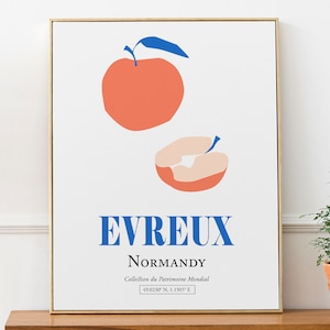 Evreux Normandy France Orange Apples, Boho Abstract Aesthetic Wall Art Print Poster, Friend Gift, Kitchen Décor