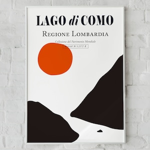 Lago di Como, Italien, Comer See (Lombardia See) Abstraktes See Wand Dekor Druck Poster