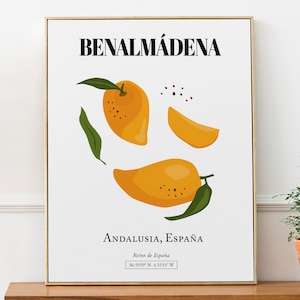 Benalmádena, Andalusien, Spanien, Mango, Wanddekor Druck Poster, Geburtstagsgeschenk