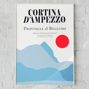 Cortina D&#39;Ampezzo, Italy, Dolomiti (Provincia Belluno) Aesthetic Mountains Wall Decor Print Poster