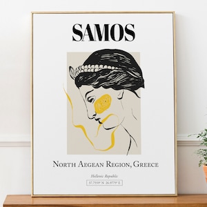 Samos, North Aegean Region, Greece, Abstract Aesthetic, Wall Décor, Travel Print Poster, Birthday Gift