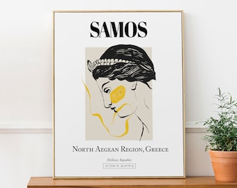 Samos, North Aegean Region, Greece, Abstract Aesthetic, Wall Décor, Travel Print Poster, Birthday Gift