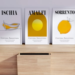 SET of 3 Famous Italian Resorts Print Posters — Sorrento, Campania / Positano, Amalfi Coast / Tropea, Calabria