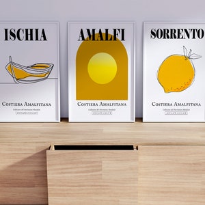 SET of 3 Famous Italian Resorts Print Posters — Sorrento, Campania / Positano, Amalfi Coast / Tropea, Calabria