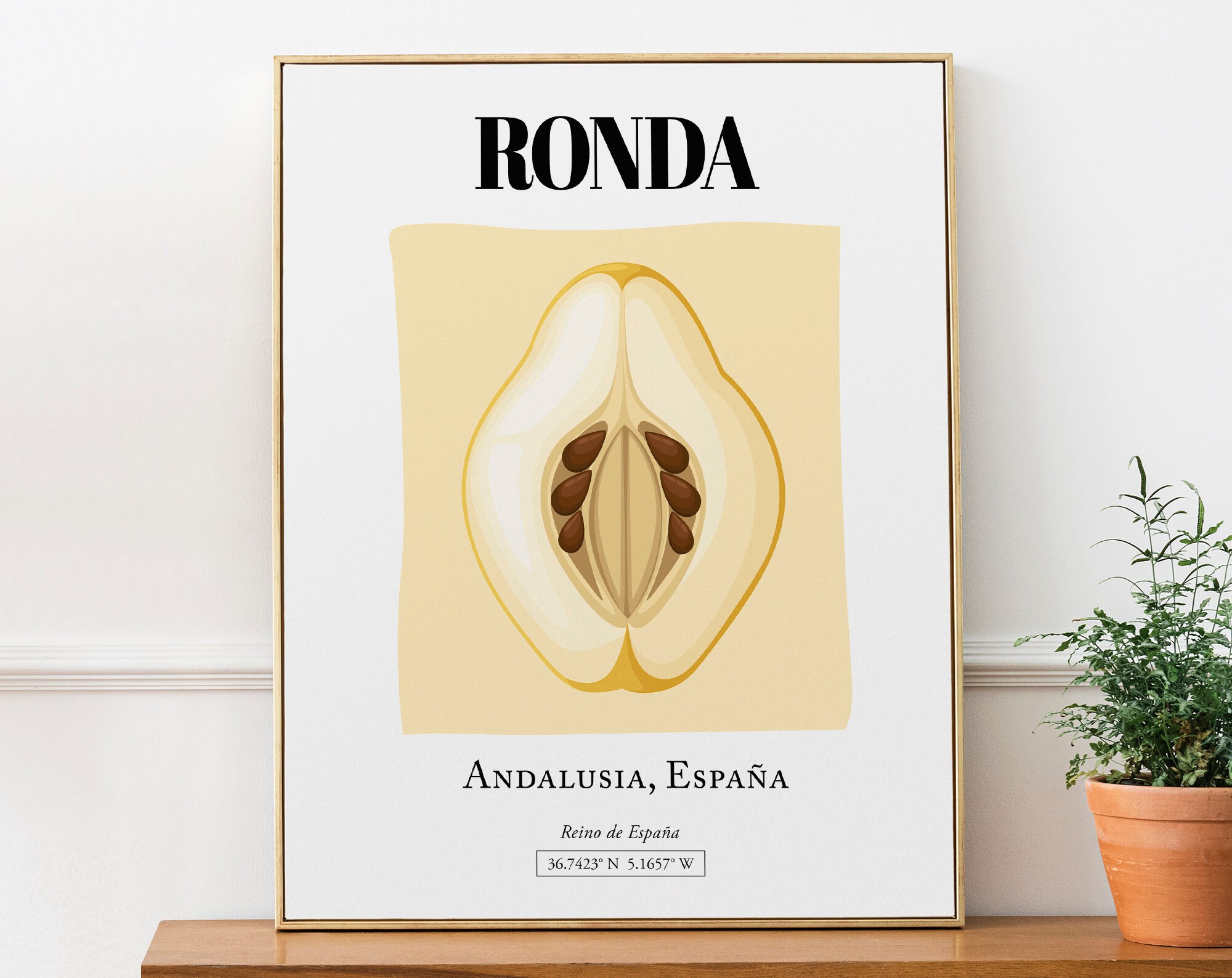 Ronda, Andalusia, Spain, Quince, Wall Decor Print Poster, Birthday Gift